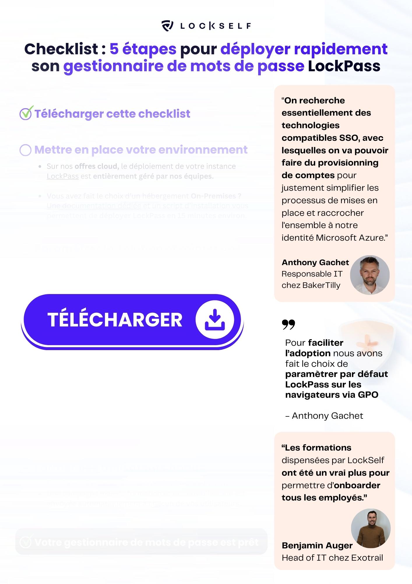 Télécharger la checklist 5 étapes pour déployer rapidement LockPass